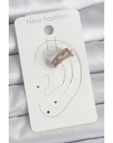 Brass Gold Color Zircon Stone 3-Piece Row Model Women's Cartilage Earrings