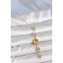 Brass Chain Amber Yellow Gold Color Zircon Stone Y Necklace