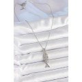 316L Steel Chain Silver Color Zircon Stone Fish Figure Necklace