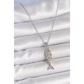 316L Steel Chain Silver Color Zircon Stone Fish Figure Necklace