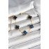 316L Steel Pearlescent Navy Blue Gold Color Clover Women's Bracelet