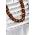Leopard Patterned Mica Thick Chain Women s Necklace Leopard Patterned Mica Thick Chain Women s Necklace