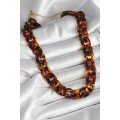 Leopard Patterned Mica Thick Chain Women s Necklace Leopard Patterned Mica Thick Chain Women s Necklace