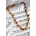 Leopard Patterned Mica Chain Women s Necklace Leopard Patterned Mica Chain Women s Necklace