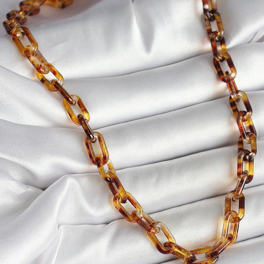 Leopard Patterned Mica Chain Women s Necklace Leopard Patterned Mica Chain Women s Necklace