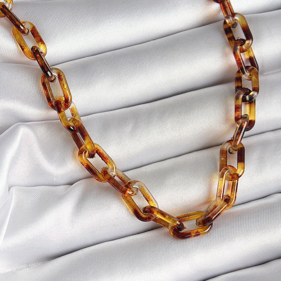 Leopard Patterned Mica Chain Women s Necklace Leopard Patterned Mica Chain Women s Necklace