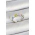 Brass Row Heart Figured Zircon Stone Silver Color Adjustable Women's Ring