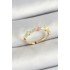 Brass Rowed Bead Figured Zircon Stone Gold Color Adjustable Women's Ring