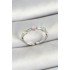 Brass Rowed Bead Figured Zircon Stone Silver Color Adjustable Women's Ring