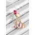 Gold Color Women's Brooch with Zircon Stone Balloon and Pink Rabbit Figure