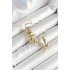 Brass Zircon Stone Coated Spiral Figured Gold Color Women's Right Cartilage Earrings