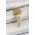 316L Steel Dangle Zircon Stone Palm Tree Model Gold Color Nomination Charm