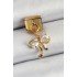 316L Steel Dangle Zircon Stone Bow Model Gold Color Nomination Charm