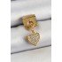 316L Steel Dangle Zircon Stone Heart Model Gold Color Nomination Charm