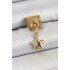 316L Steel Dangle Zircon Stone Star Model Gold Color Nomination Charm