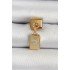 316L Steel Dangle Zircon Stone Polar Star Figured Rectangular Model Gold Color Nomination Charm