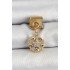 316L Steel Dangle Zircon Stone Heart Detailed Star Model Gold Color Nomination Charm