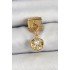 316L Steel Dangle Zircon Stone Oyster Model Gold Color Nomination Charm