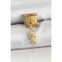 316L Steel Dangle Zircon Stone Flower Model Gold Color Nomination Charm
