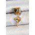 316L Steel Dangle Zircon Stone Melting Heart Model Gold Color Nomination Charm
