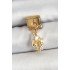316L Steel Dangle Zircon Stone Shell and Star Model Gold Color Nomination Charm