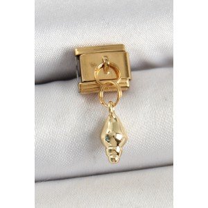 316L Steel Pendant Shell Model Gold Color Nomination Charm