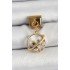 316L Steel Dangle Zircon Stone Saturn Model Gold Color Nomination Charm
