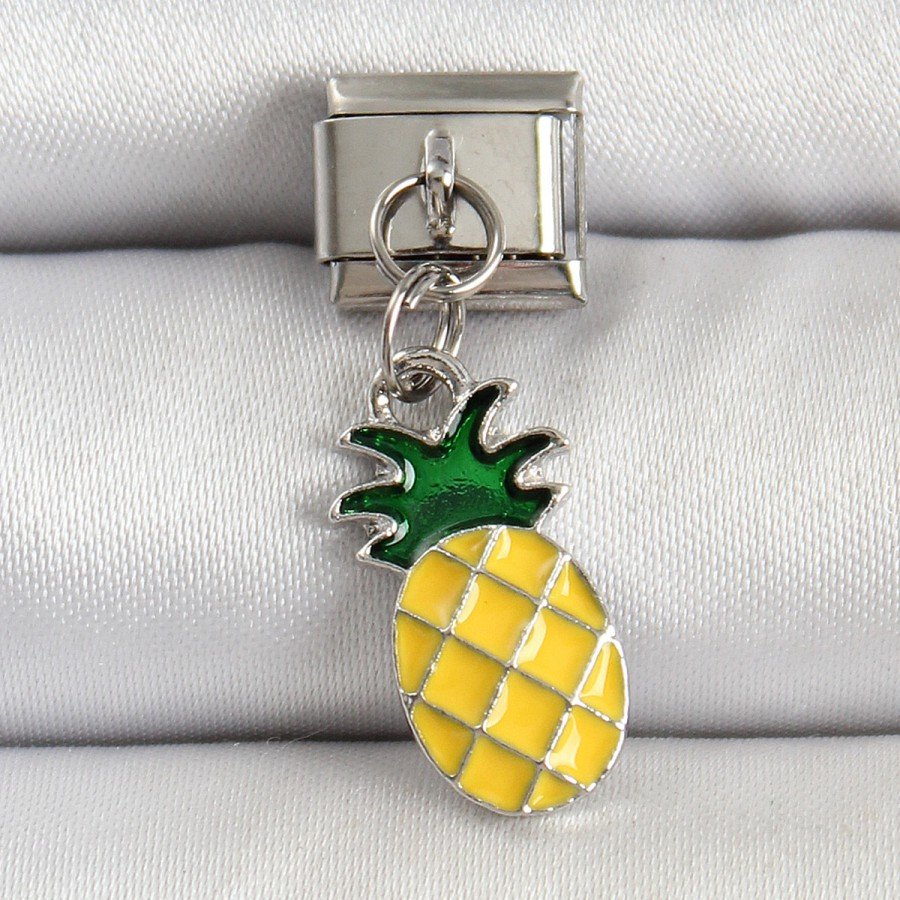 316L Steel Silver Color Pineapple Model Nomination Charm