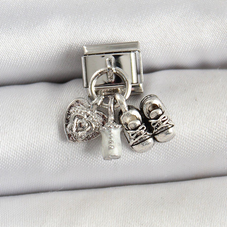 316L Steel Silver Color Baby Concept Nomination Charm