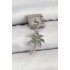 316L Steel Dangle Zircon Stone Palm Tree Model Silver Color Nomination Charm