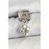 316L Steel Dangle Zircon Stone Shell And Star Model Silver Color Nomination Charm