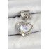 316L Steel Dangle Zircon Stone Heart Model Silver Color Nomination Charm