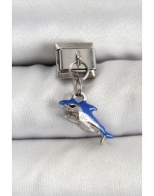 316L Steel Pendant Shark Model Silver Color Nomination Charm