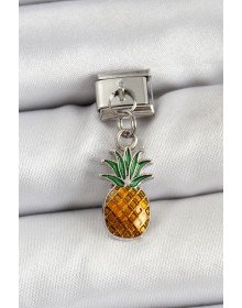316L Steel Pendant Pineapple Model Silver Color Nomination Charm