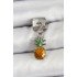 316L Steel Pendant Pineapple Model Silver Color Nomination Charm