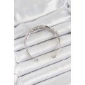 Brass Silver Color Barley Zircon Stone Women s Bracelet