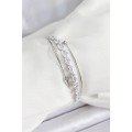 Brass Silver Color Barley Zircon Stone Women s Bracelet