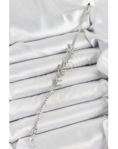 Brass Silver Color Zircon Stone Herringbone Women's Bracelet