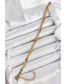 316L Steel Gold Color Flat Chain Model Women's Bracelet