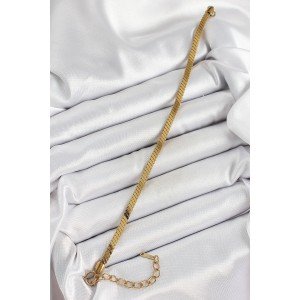 316L Steel Gold Color Flat Chain Model Women's Bracelet