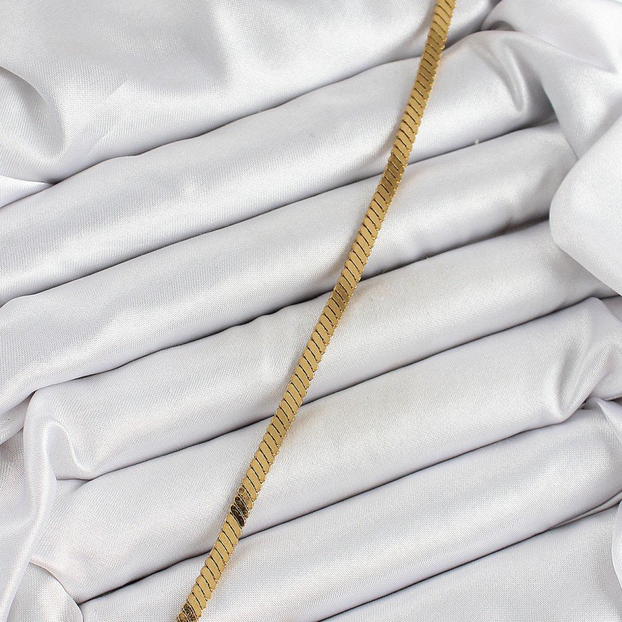 316L Steel Gold Color Flat Chain Model Women s Bracelet