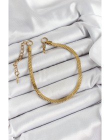 316L Steel Gold Color Flat Chain Model Women's Bracelet