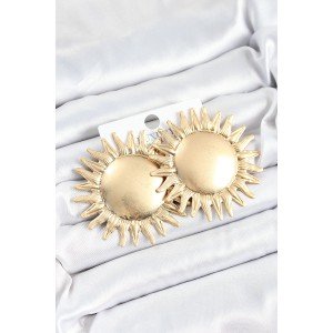 Brass Sun Model Gold Color Women's Earrings