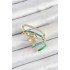 Brass Zircon Stone Blue Green Compression Right Cartilage Gold Color Women's Earrings