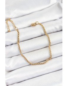 316L Steel Gold Color Braided Twist Chain Men's Bracelet