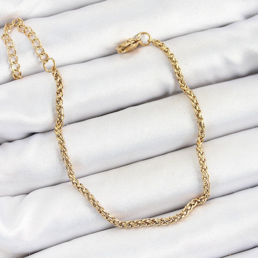 316L Steel Gold Color Braided Twist Chain Men s Bracelet 316L Steel Gold Color Braided Twist Chain Men s Bracelet