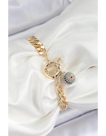 Brass Evil Eye Model Zircon Stone Gold Color VIP Series Women's Bracelet