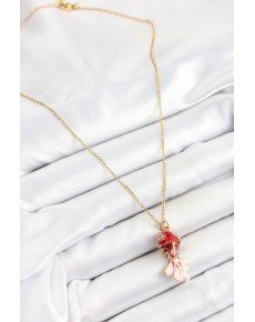 316L Steel Chain Red Fish Model Gold Color Women's Necklace