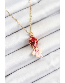 316L Steel Chain Red Fish Model Gold Color Women's Necklace