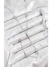 316L Steel Butterfly Figured Y Model Silver Color Women's Necklace